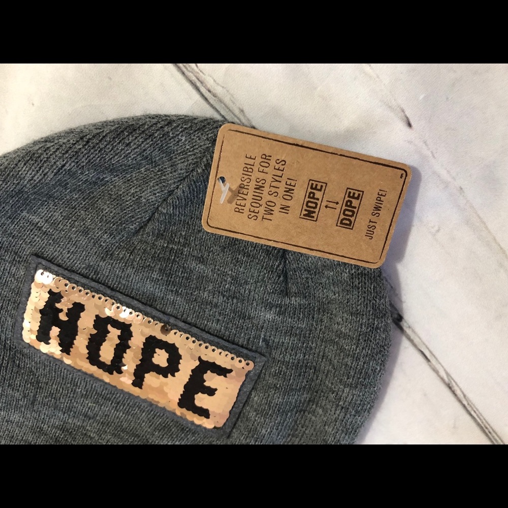 Dope or Nope beanie , cap grey. Adorable!